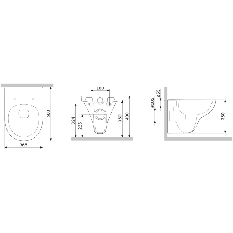 Унитаз подвесной Am.Pm Gem C901700SCmb безободковый, с сиденьем микролифт, белый