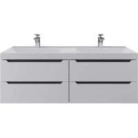 Тумба под раковину Uperwood Tanos 2910203303 120 см, подвесная, белый матовый/графит матовый