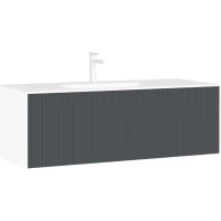 Тумба с раковиной белый матовый/антрацит матовый 100 см ORKA Cube 3000381