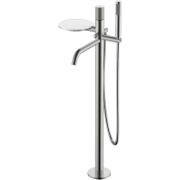 Смеситель напольный для ванны Boheme Stick Touch 129-NB.2 никель матовый