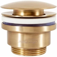 Донный клапан для раковины Hansberge H107MG универсальный, золотой матовый