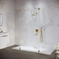 Неподвижная перегородка 138,3 см RGW WA-052Gb (WA-016Gb+2Z-071Gb) Walk-in 35105214-16 прозрачное