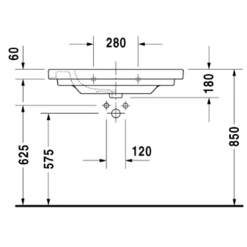 Раковина 85x48 см Duravit D-Code 03528500002