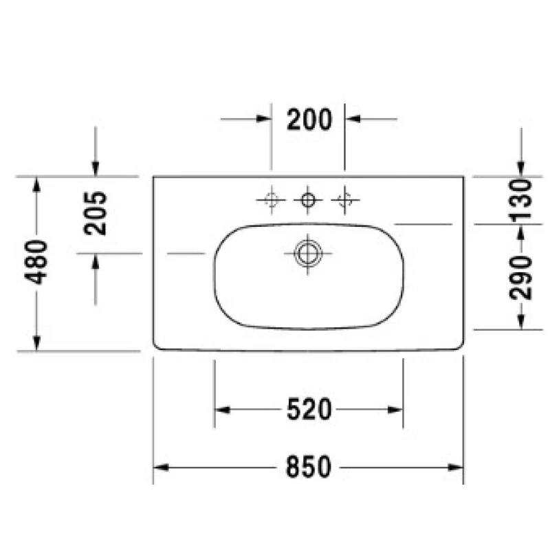 Раковина 85x48 см Duravit D-Code 03528500002