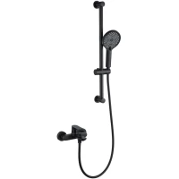 Смеситель для ванны Black & White 8303BUK с душевым гарнитуром, черный матовый