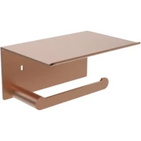 Держатель туалетной бумаги Nofer Verona 16876.CU с полкой для телефона, медь матовая