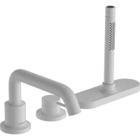 Смеситель на борт ванны Hansgrohe Tecturis S 73447700 с душевым гарнитуром, белый матовый
