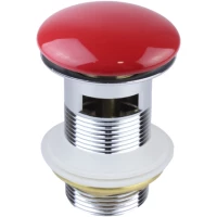 Донный клапан для раковины Bronze De Luxe 1001/1R с переливом, красный глянец