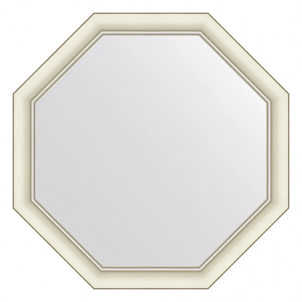 Зеркало 61x61 см белый с серебром Evoform Octagon BY 7431 сувенир полистоун водяной шар дед мороз с подарком белый с серебром 7х6 7х8 8 см