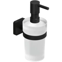 Дозатор для жидкого мыла Kludi Vela S 2597639 150 мл, настенный, черный матовый