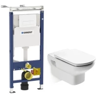 Комплект подвесной унитаз Roca Dama Senso 346517000 + ZRU9302820 + система инсталляции Geberit 458.125.11.1