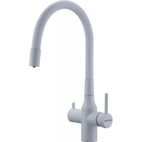 Смеситель для кухни Paulmark Salix Sa213419-WH с подключением к фильтру, гибким изливом, белый матовый