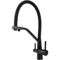Смеситель для кухни Viko V-5862 с подключением к фильтру, гибким изливом, черная бронза