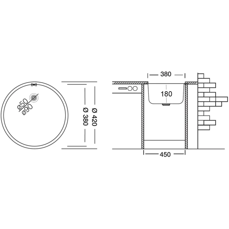 Кухонная мойка полированная сталь Ukinox Модерн MOP420 -GT8C