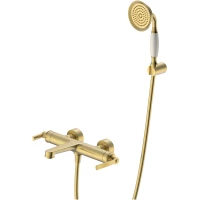 Смеситель для ванны BelBagno Boheme BOHEME-VASM-BORO с душевым гарнитуром, золотой матовый