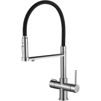 Смеситель для кухни Zorg SH 2003 CR с подключением к фильтру, гибким изливом, хром