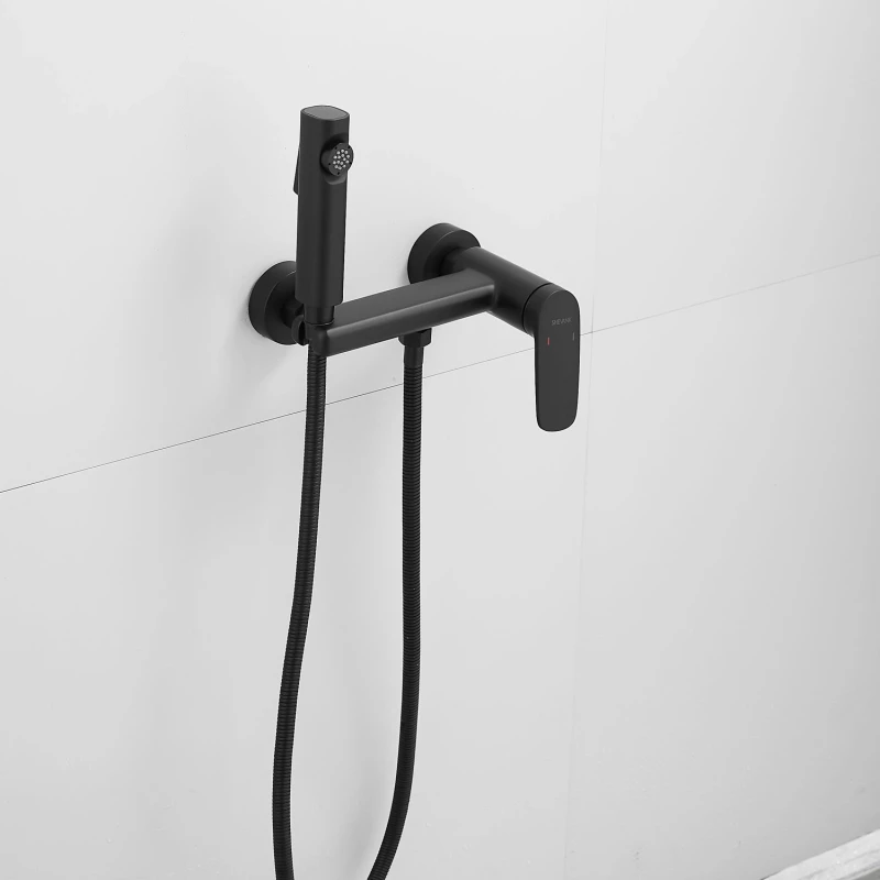 Гигиенический душ Shevanik S8505H-1 со смесителем, черный матовый