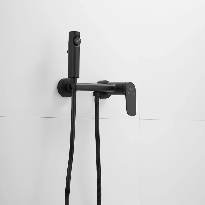Гигиенический душ Shevanik S8505H-1 со смесителем, черный матовый