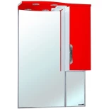 Изображение товара зеркальный шкаф 65x100 см красный глянец/белый глянец r bellezza лагуна 4612110001035