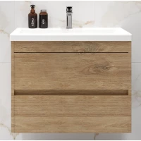 Тумба под раковину Art&Max Family-M Family-M-580-2C-SO-HG 57,6 см, подвесная, дуб харбор золотой