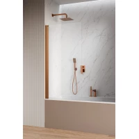 Шторка на ванну Radaway Nes Brushed Copper PNJ I 100 Left 10011100-93-01L 100 см L, профиль медь матовая, стекло прозрачное