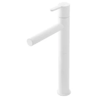 Смеситель для раковины Cezares Leaf LEAF-LC1-BIO CoolStart, с донным клапаном, белый матовый