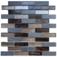 Мозаика Naturelle 8 Alcantara Nero 23x73x8