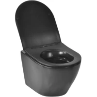 Унитаз подвесной Selena Circulo C001NM безободковый, с сиденьем микролифт, черный матовый