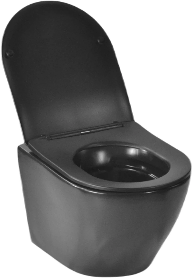 Унитаз подвесной Selena Circulo C001NM безободковый, с сиденьем микролифт, черный матовый