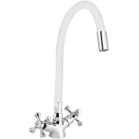 Смеситель для кухни Viko V-2748 с гибким изливом, хром/белый