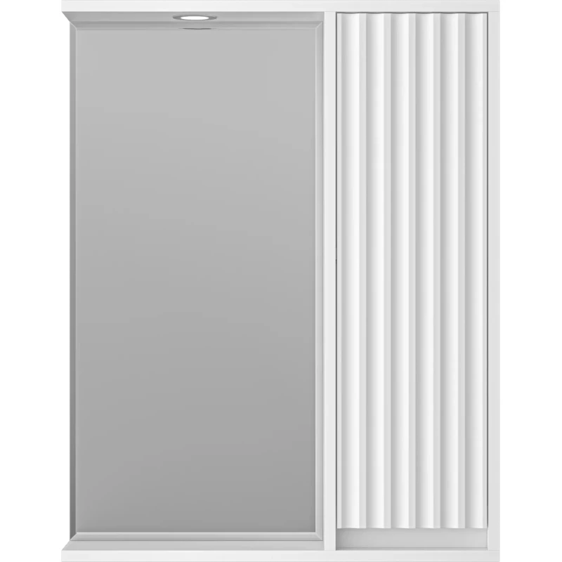 Зеркальный шкаф Brevita Balaton BAL-04065-01-П 62,5x80 см R, с подсветкой, выключателем, белый матовый