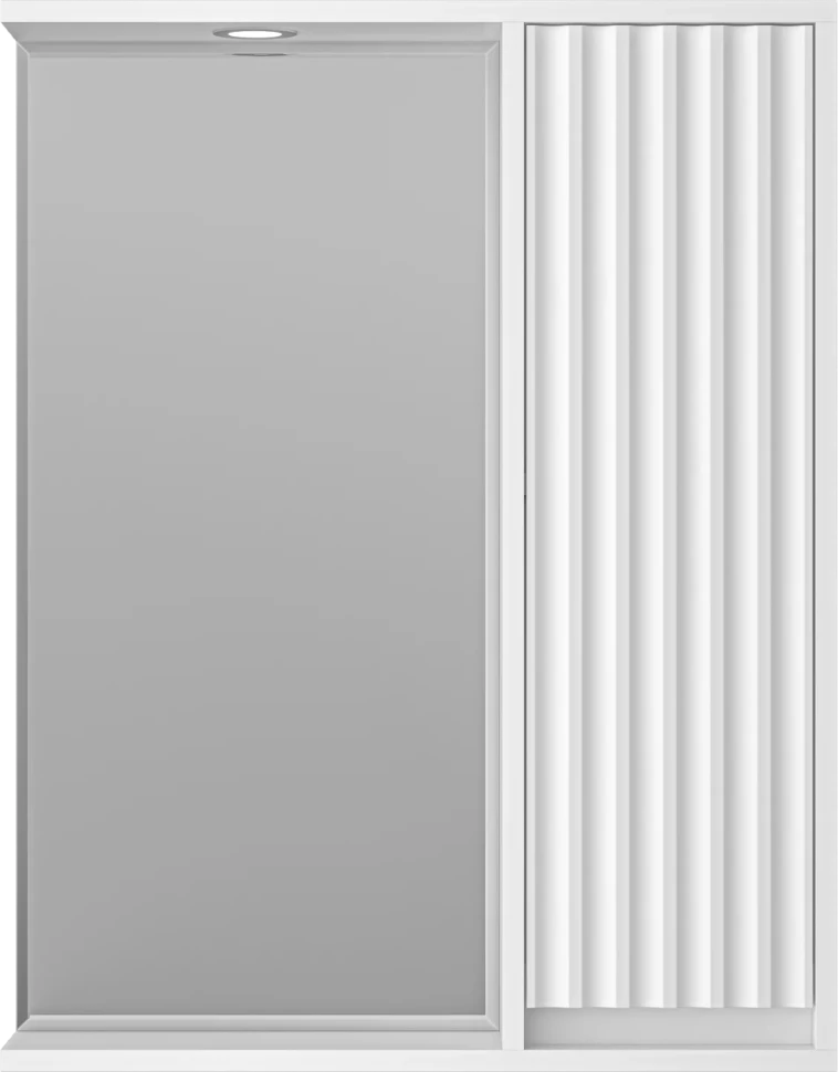 Зеркальный шкаф Brevita Balaton BAL-04065-01-П 62,5x80 см R, с подсветкой, выключателем, белый матовый