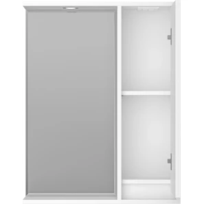 Изображение товара зеркальный шкаф brevita balaton bal-04065-01-п 62,5x80 см r, с подсветкой, выключателем, белый матовый