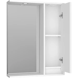Изображение товара зеркальный шкаф brevita balaton bal-04065-01-п 62,5x80 см r, с подсветкой, выключателем, белый матовый