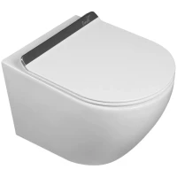 Унитаз подвесной Ceruttispa Sella Aria Plus CT9956 безободковый, торнадо, с сиденьем микролифт, белый