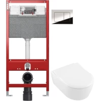 Комплект подвесной унитаз Villeroy & Boch Avento 5656RSR1 + система инсталляции TECE 9300302 + 9240401