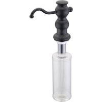 Дозатор для жидкого мыла Zorg ZR-25 ЧЕРНЫЙМЕТАЛЛ 350 мл, встраиваемый, для кухни, черный металлик