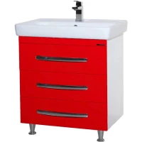 Тумба с раковиной красный глянец/белый глянец 70 см Bellezza Рокко 4635311660030 + 4620000148555