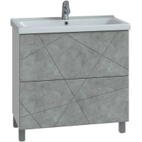 Тумба под раковину Vigo Geometry tn.bsf.GEO.9696.80.2Y бетон 80 см, напольная, бетон/белый матовый