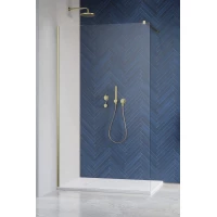 Душевая перегородка Radaway Modo X II Brushed Gold 160 389364-99-01 159,5 см, профиль золотой матовый, стекло прозрачное