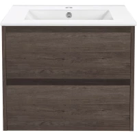 Тумба с раковиной темный дуб 61,5 см Vincea Gio VMC-2G600RO + VBS-13960