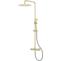 Душевая система Abber Wasser Kreis 316 AF8160BG 300 мм, с термостатом, золотой матовый