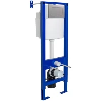 Инсталляция для унитаза Berges Atom 410 040346 с кнопкой смыва, матовый хром