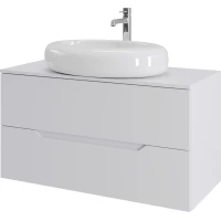 Тумба с раковиной Orange Line Li-100TuwMDF+B08-640W 100,4 см, подвесная, со столешницей, белый матовый