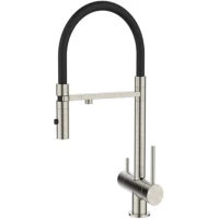 Смеситель для кухни DQ DA1462504Satin с подключением к фильтру, гибким изливом, сатин