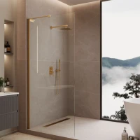 Душевая перегородка Vincea Walk-In VLSW-1H VLSW-1H110CLG 110 см, профиль золотой матовый, стекло прозрачное