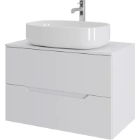 Тумба с раковиной Orange Line Li-80TuwMDF+B04-600W 80,2 см, подвесная, со столешницей, белый матовый