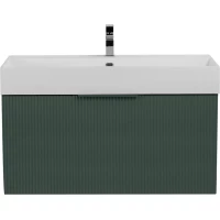 Тумба под раковину Cezares Premium 55445 90,4 см, подвесная, Plisse Verde Opaco