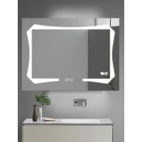 Зеркало WeltWasser Otto 8060-4B 10000000969 80x60 см, с LED-подсветкой, сенсорным выключателем, антизапотеванием, часами