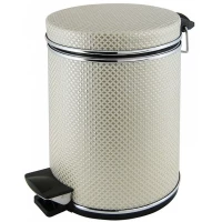 Мусорное ведро 3л, бежевый хром квадратики Camelos 03LH-10-9